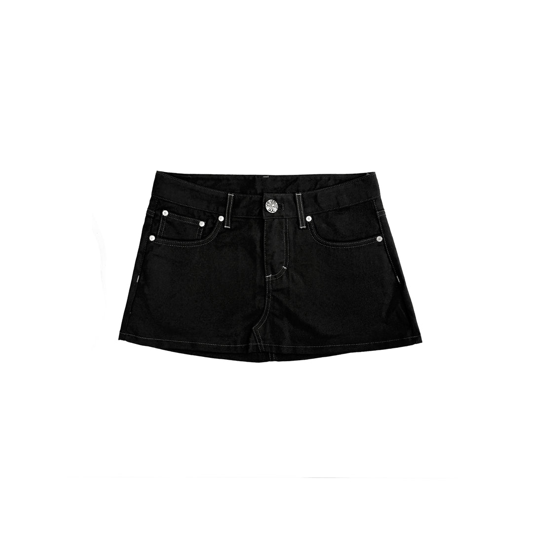 Chrome Hearts Black Denim Mini Skirt
