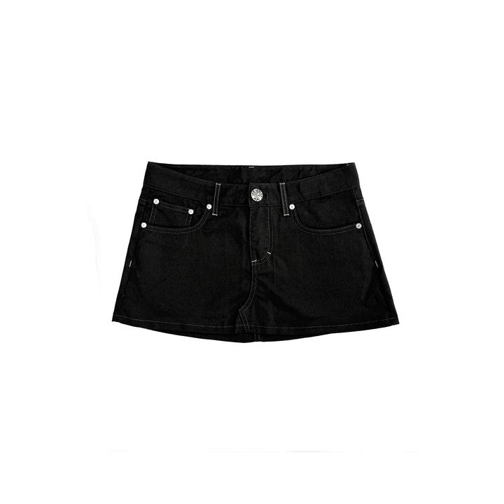 Chrome Hearts Black Denim Mini Skirt