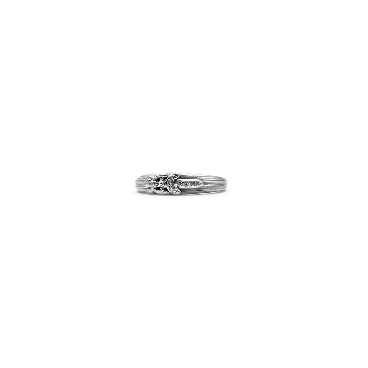 Chrome Hearts 18K White Gold Diamonds Baby Dagger Ring