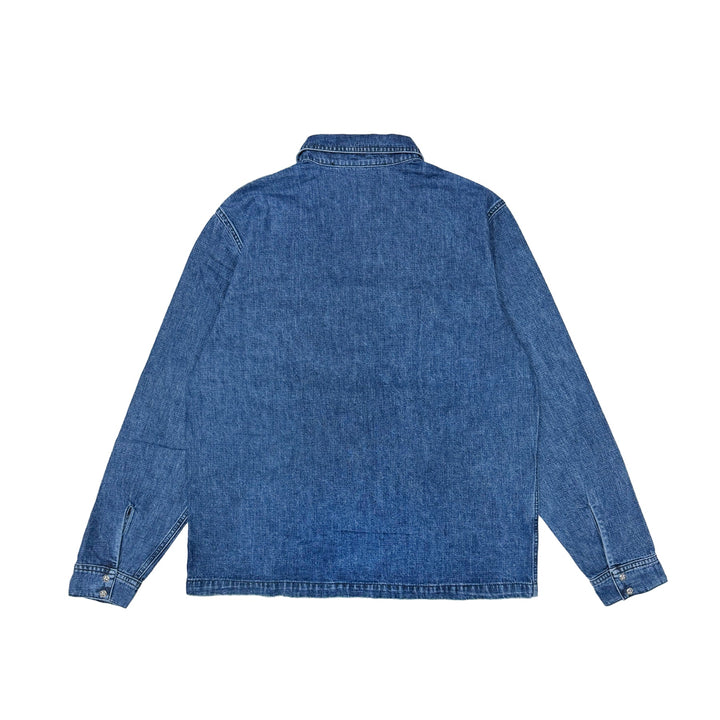 Chrome Hearts Denim Leather Cross Work Dog Shirt Jacket