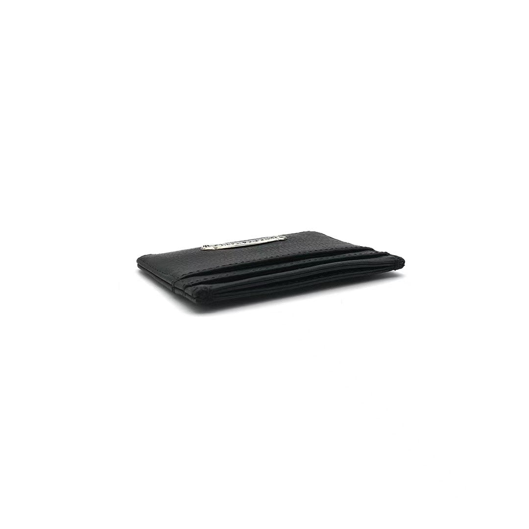 Chrome Hearts Black Leather Card Holder