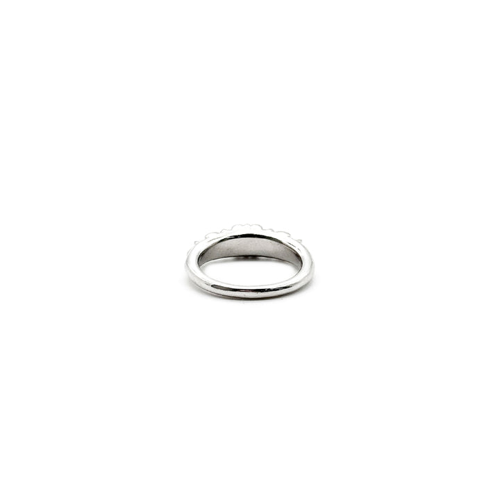 Chrome Hearts 18K White Gold Blue Saph Baby Floral Cross Ring