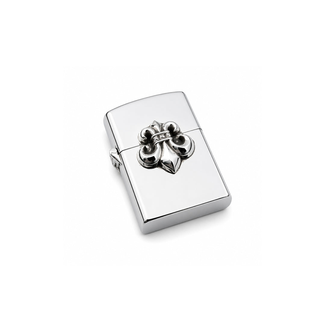 Chrome Hearts Silver Fleur De Lis Zippo Lighter