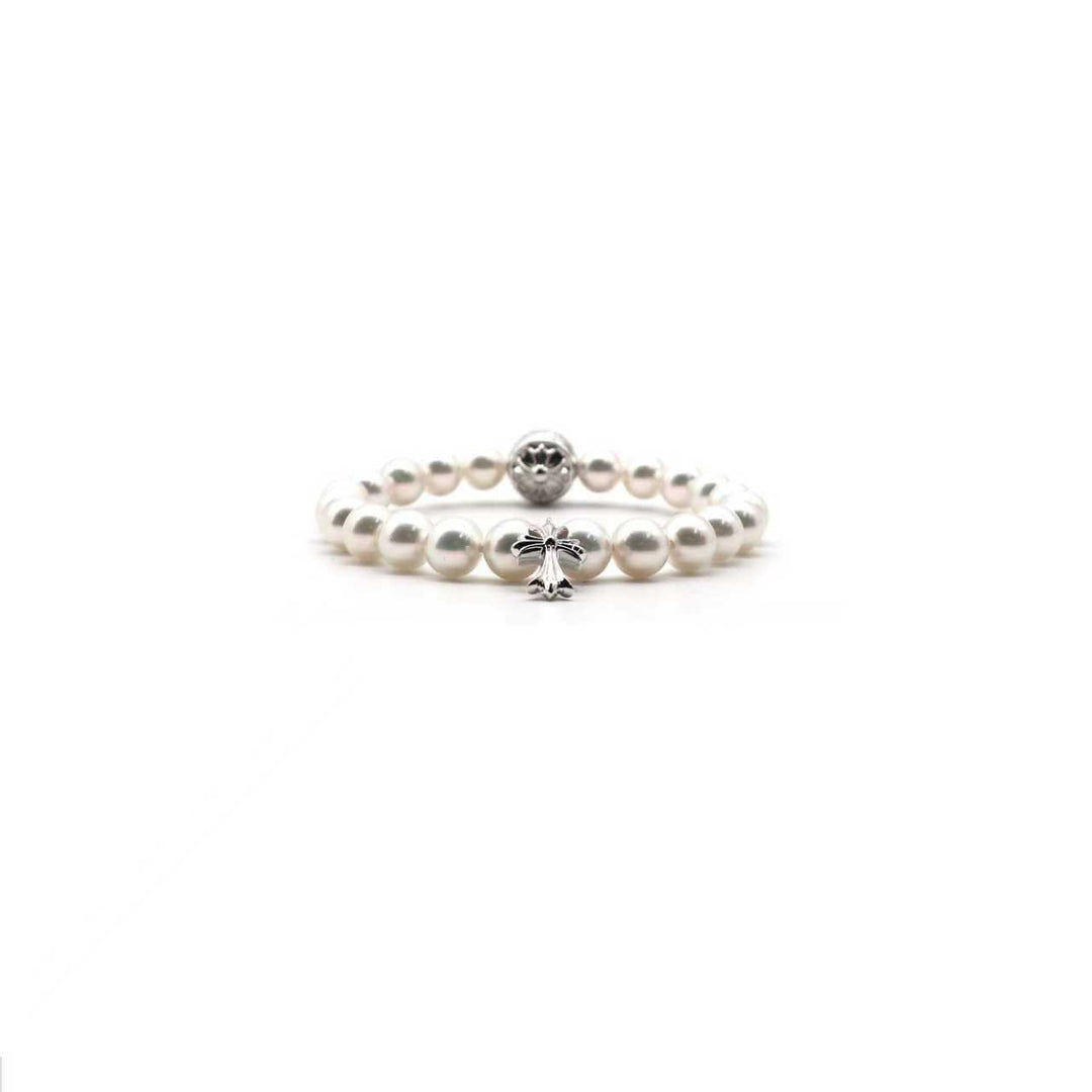Chrome Hearts Mikimoto White Pearl Bracelet