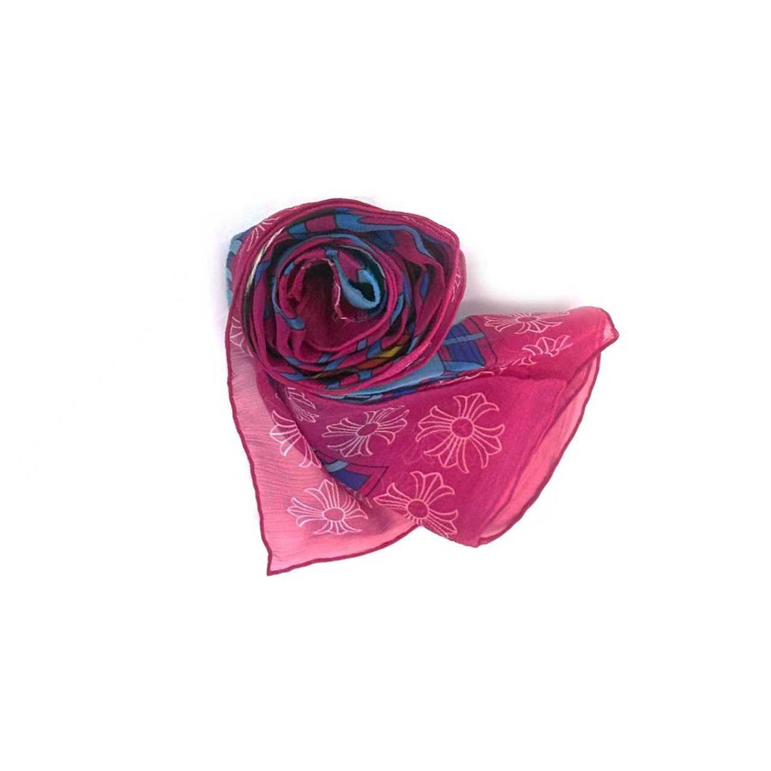 Chrome Hearts Mapplethorpe Print Pink Silk Scarf