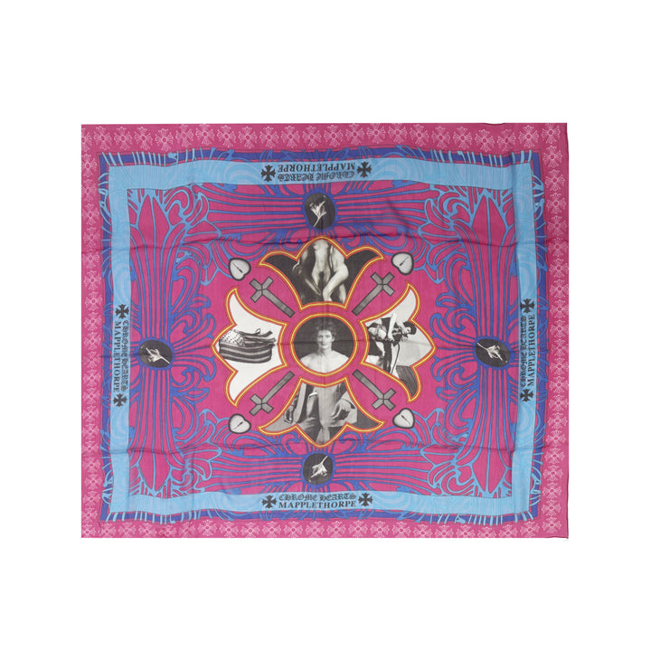 Chrome Hearts Mapplethorpe Print Pink Silk Scarf