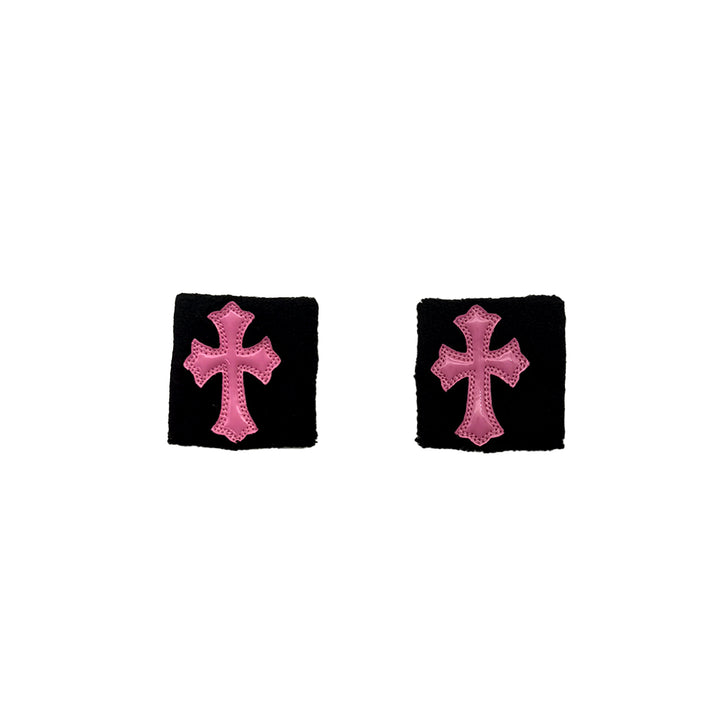 Chrome Hearts Pink Patent Leather Cemetery Cross Patch Sweatbands