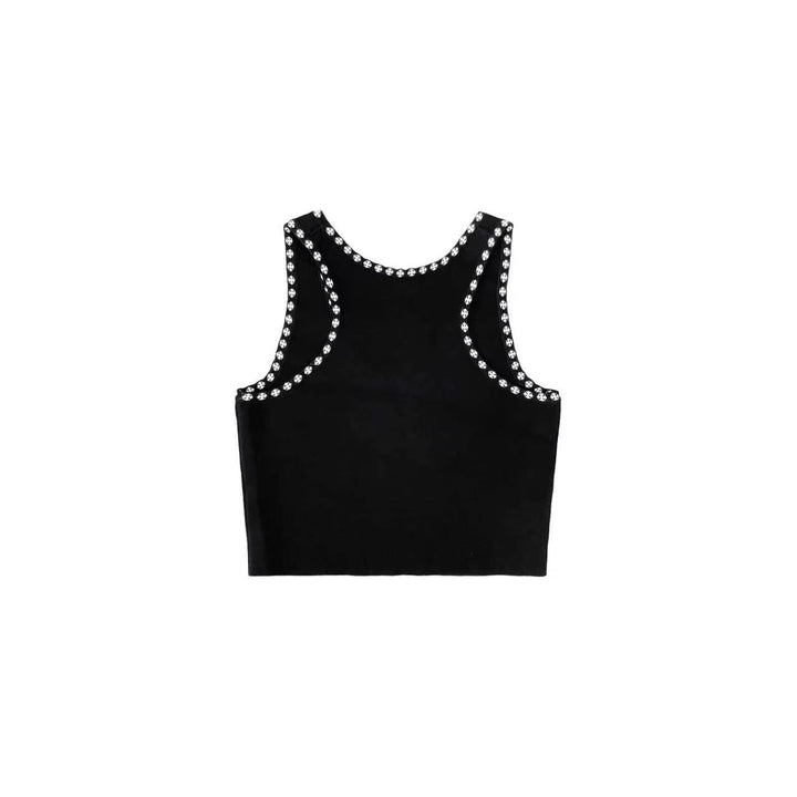 Chrome Hearts Cross-print Cropped Knit Tank Top