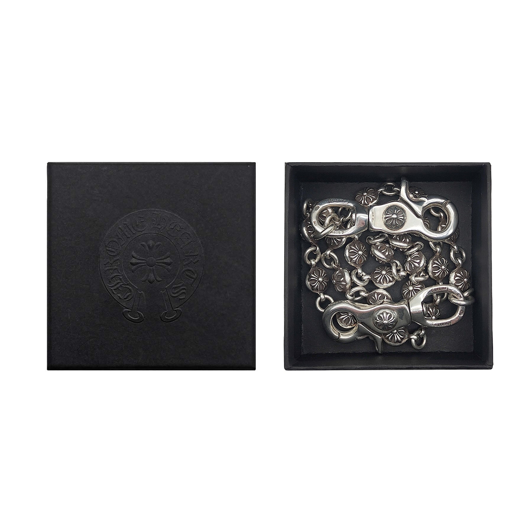 Chrome Hearts 925 Silver Single Clasp Scout Flower Chain - SRM Chrome Hearts 925 Silver Single Clasp Scout Flower Chain - SRM