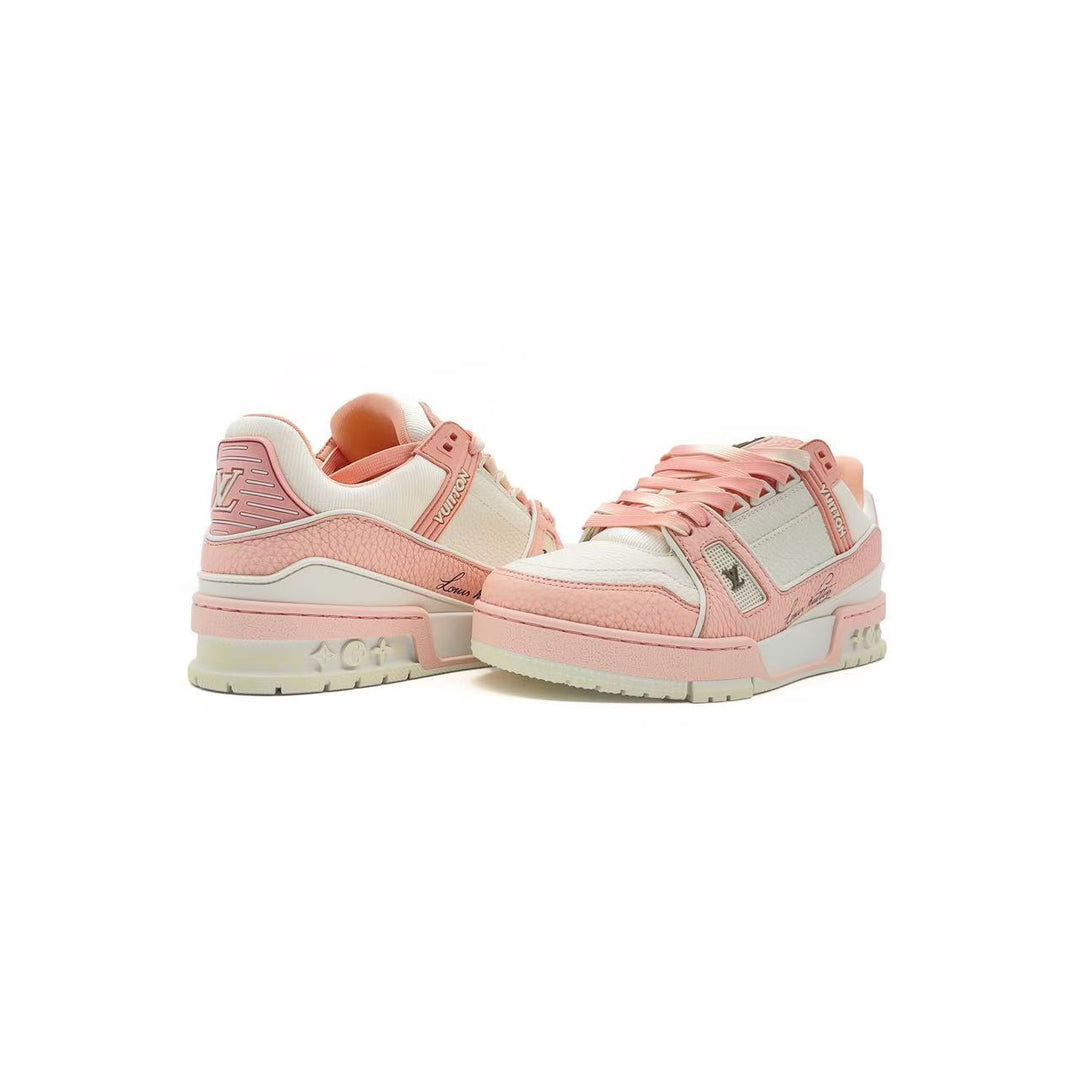 Louis Vuitton Pink & White Trainer Sneakers