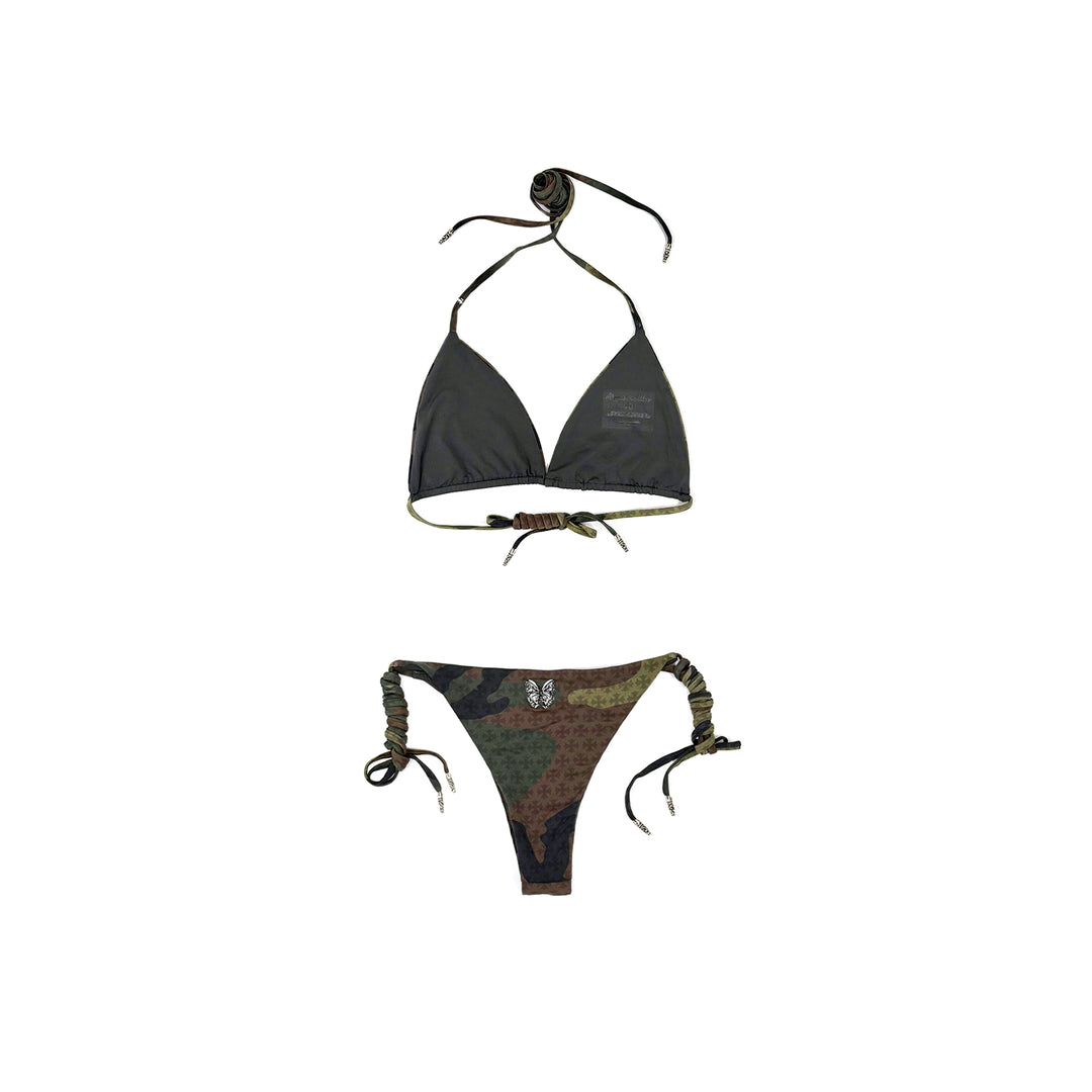 Chrome Hearts Dipped in Blue Camo Bikini Set