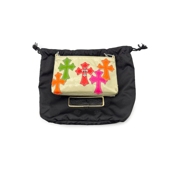 Chrome Hearts Muti-Color Patches Cross Safty Pin Chain Shoulder Bag