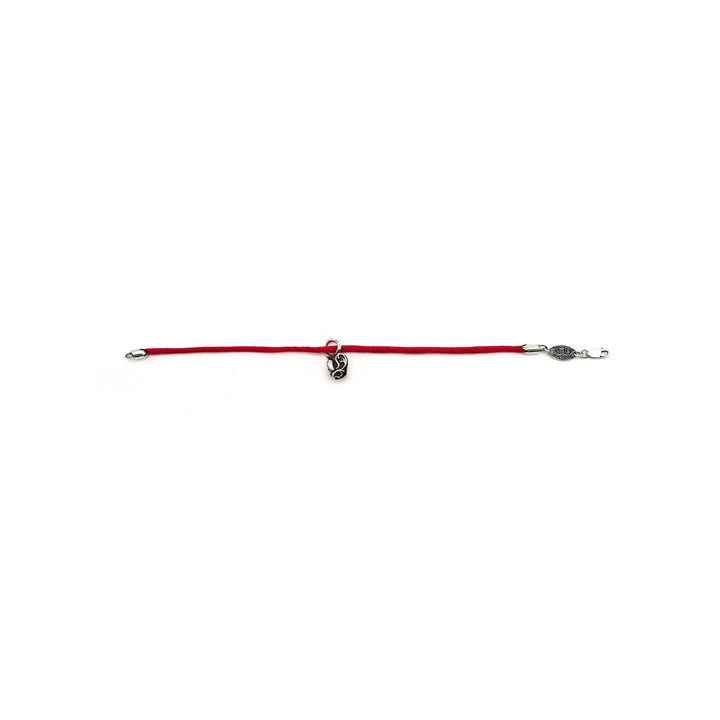 Chrome Hearts Silver Heart Vine Pendant Red String Bracelet