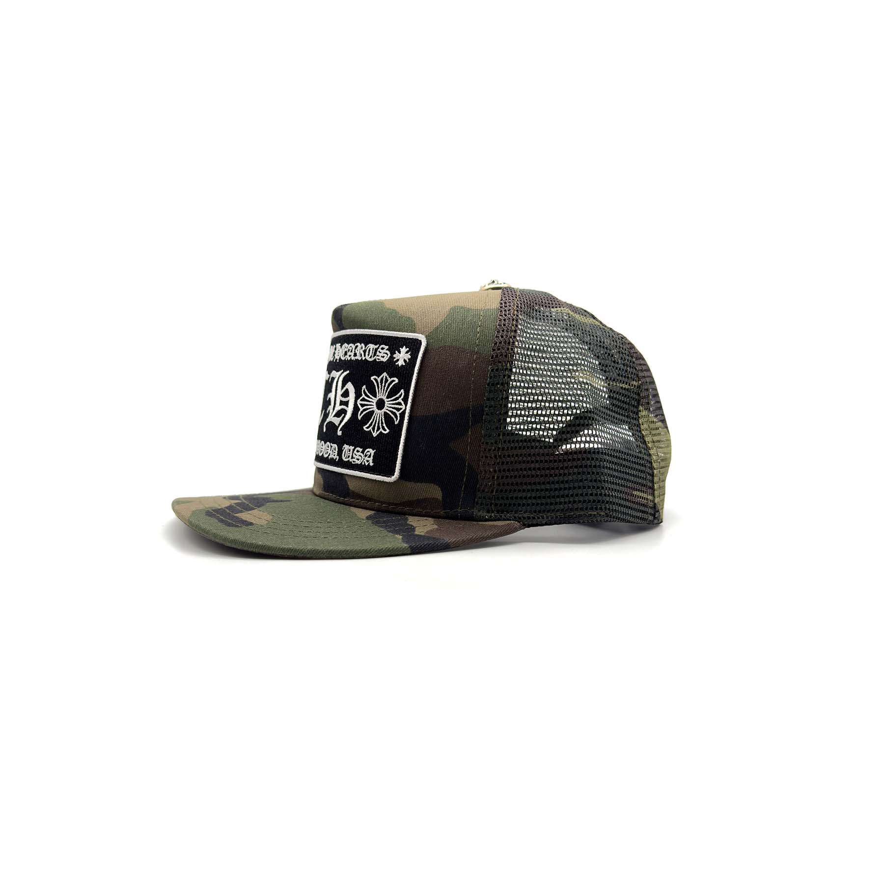 Chrome Hearts Camouflage CH Cross Embroidered Trucker Cap - SRM