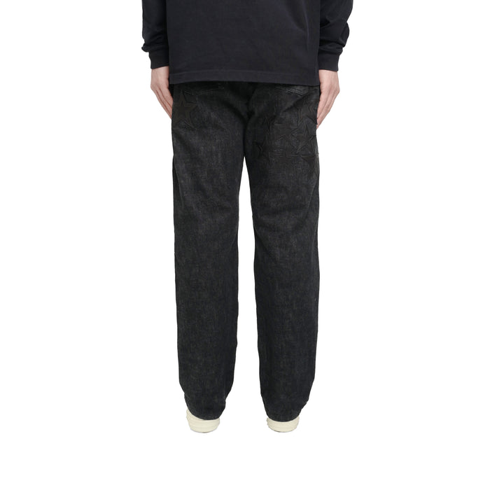 Chrome Hearts Black Star Patch Flame Knee Cargo Pants