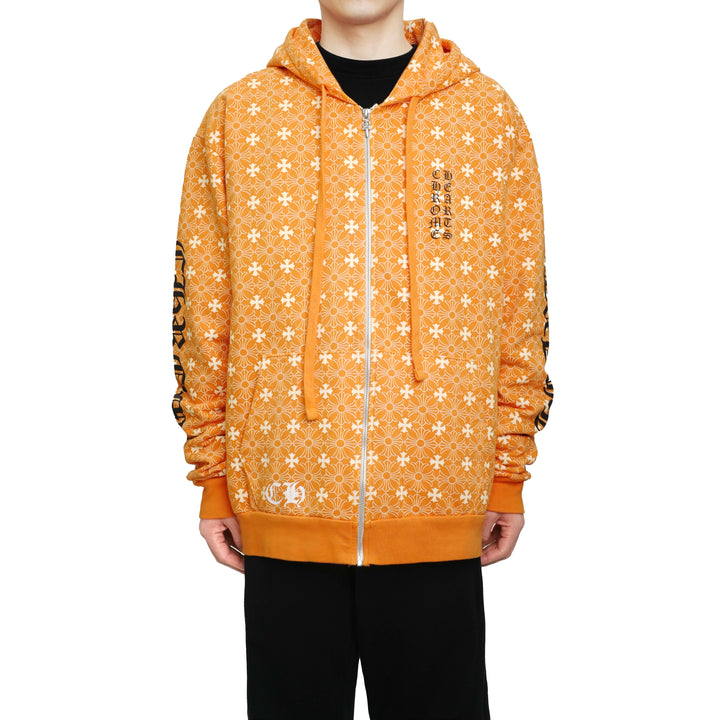 CHROME HEARTS (クロムハーツ) マイアミ限定 ホースシュー ジップアップ パーカー モチーフ オレンジ