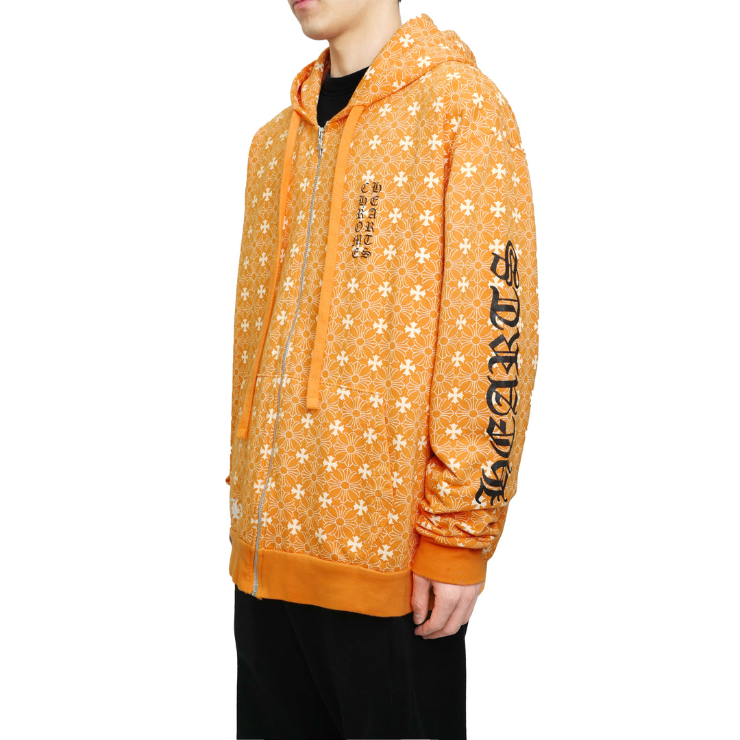 CHROME HEARTS (クロムハーツ) マイアミ限定 ホースシュー ジップアップ パーカー モチーフ オレンジ