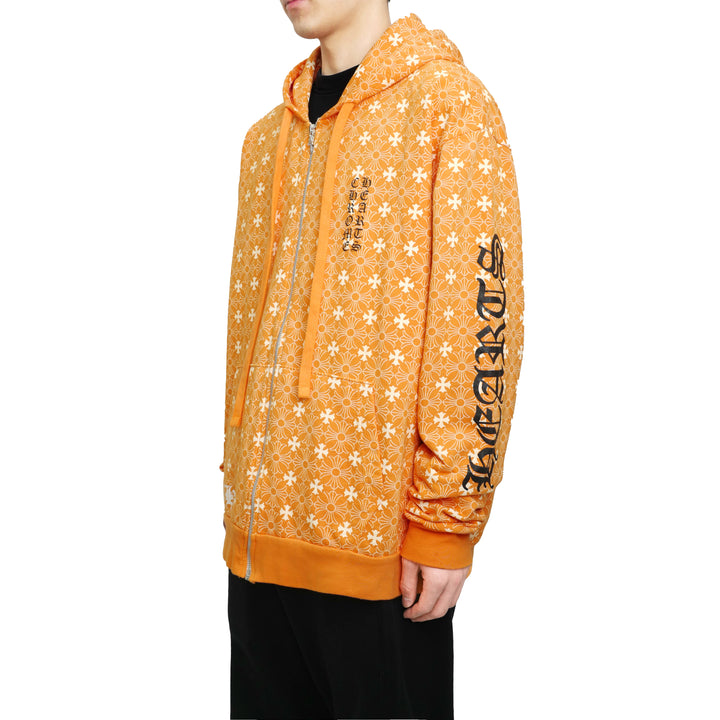 CHROME HEARTS (クロムハーツ) マイアミ限定 ホースシュー ジップアップ パーカー モチーフ オレンジ