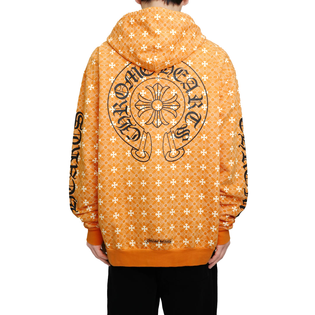 CHROME HEARTS (クロムハーツ) マイアミ限定 ホースシュー ジップアップ パーカー モチーフ オレンジ