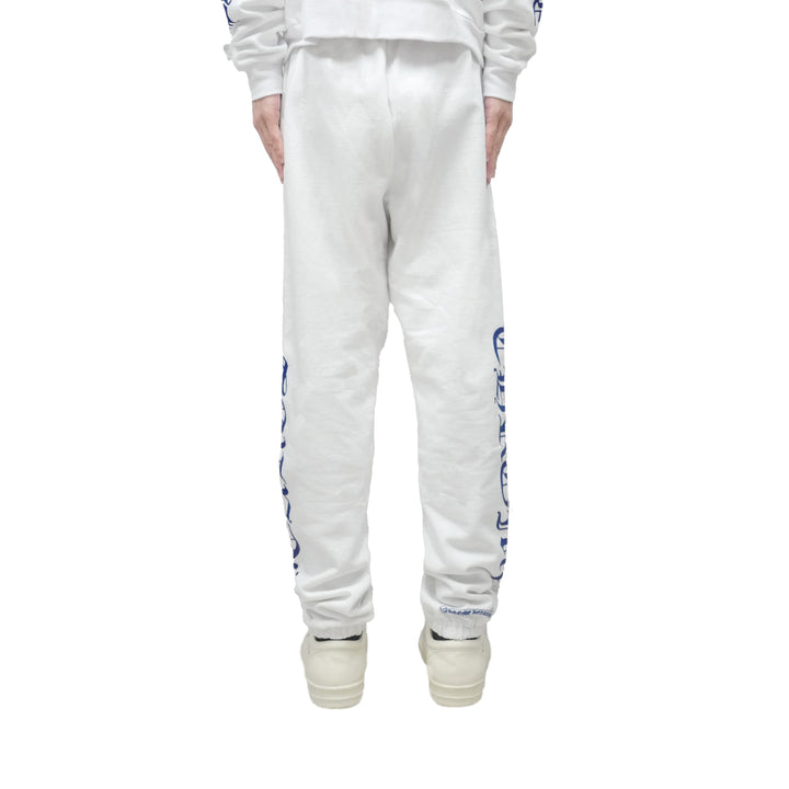 Chrome Hearts White Horseshoe Blue Script Sweatpants