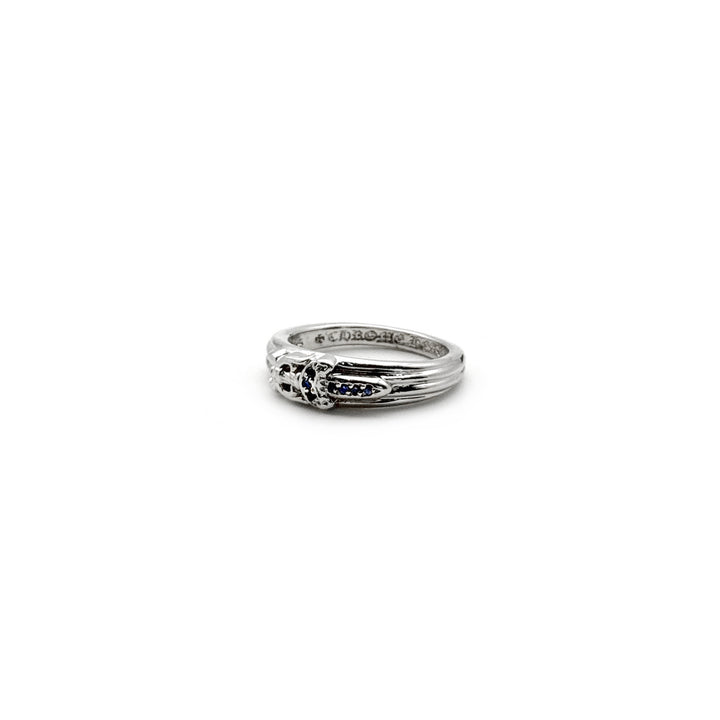 Chrome Hearts 18K White Gold Blue Saph Baby Dagger Ring