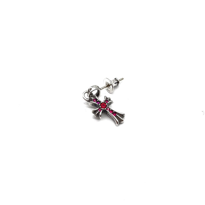 Chrome Hearts Silver Ruby Babyfat Earring Drop