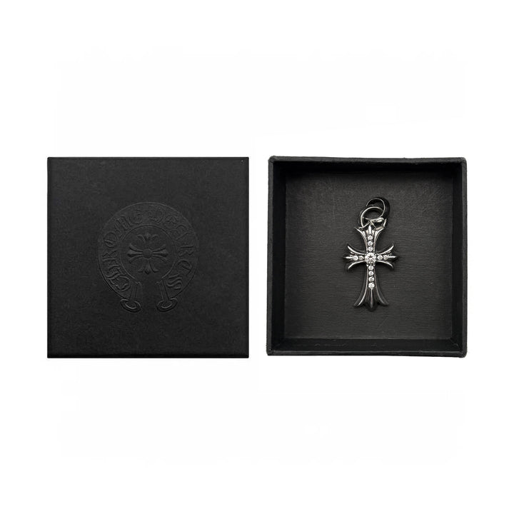 Chrome Hearts Silver Cross Pendant With Diamonds