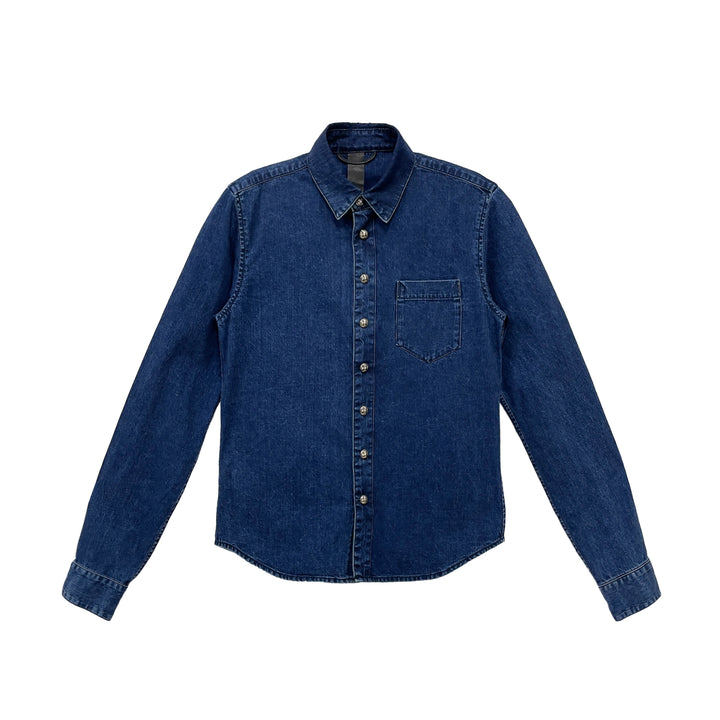 Chrome Hearts LOOSE END Leather Cross Patch Denim Shirt