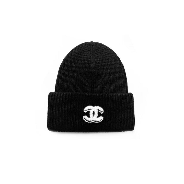 Chanel CC Cashmere Black Beanie