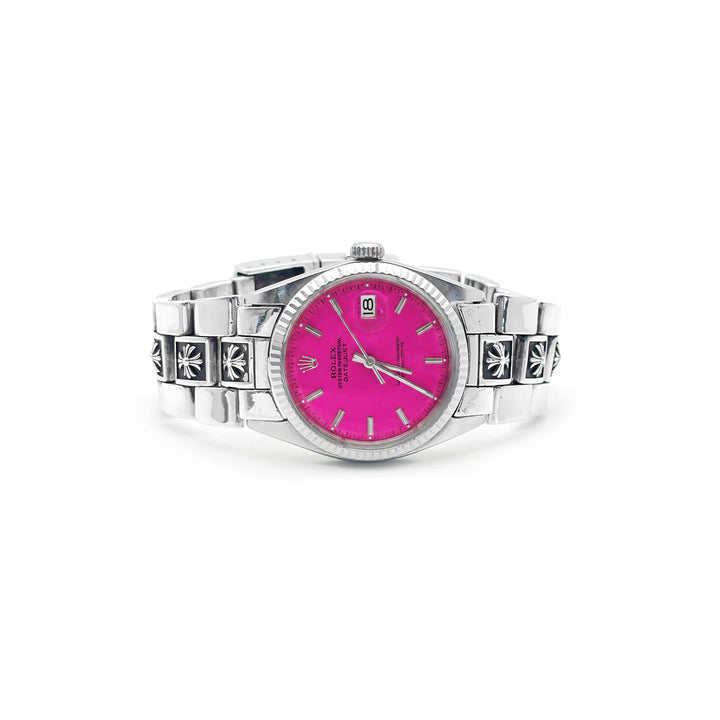 Chrome Hearts Rolex Pink Dial Cross Watch Strap