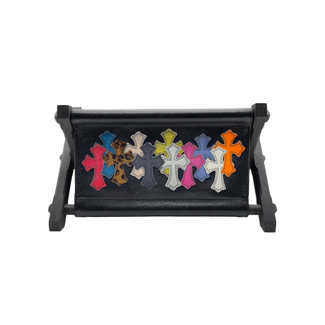Chrome Hearts Multi-Color Cross Ebony Leather Storage Rack