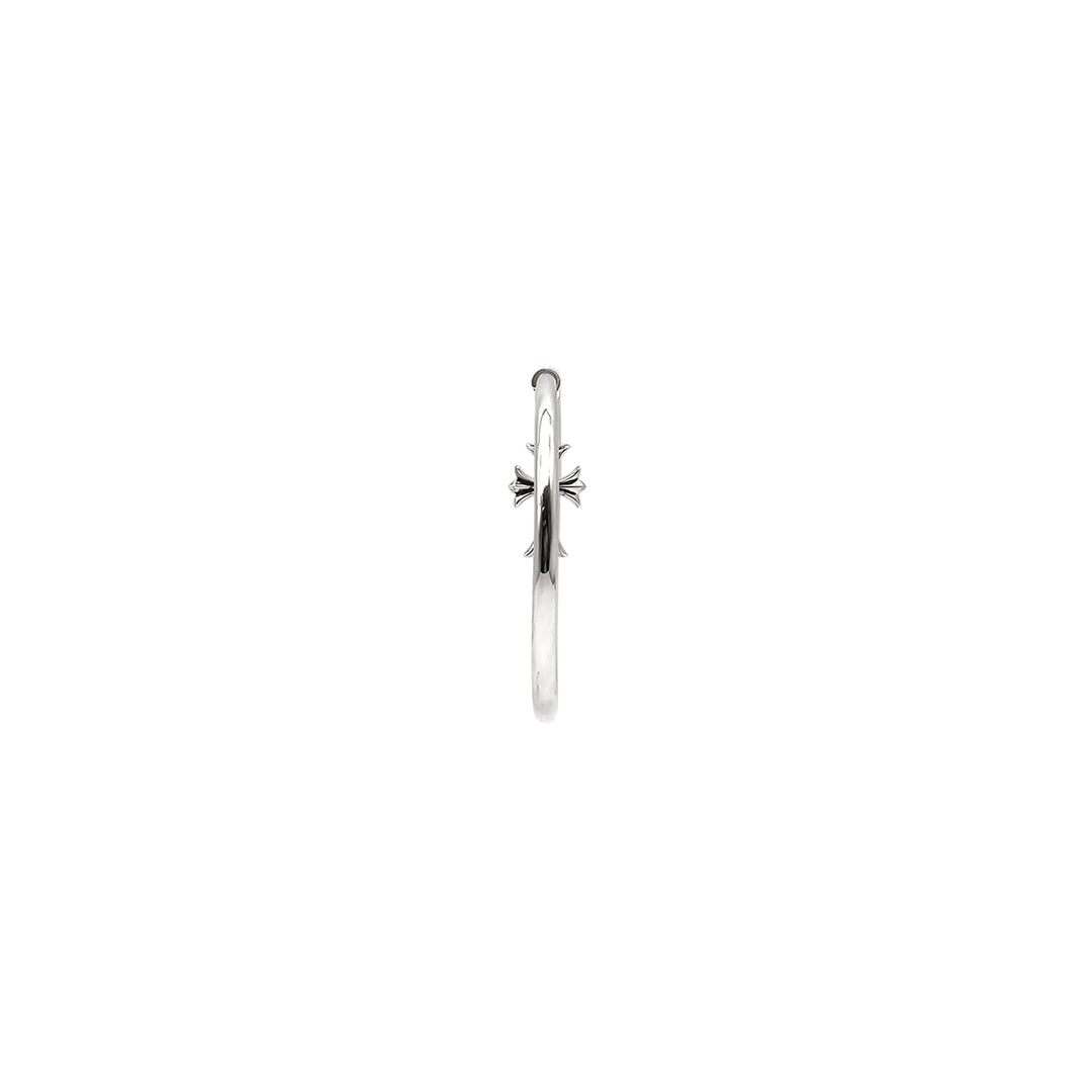 Chrome Hearts Silver Cross Pendant Earring Hoop