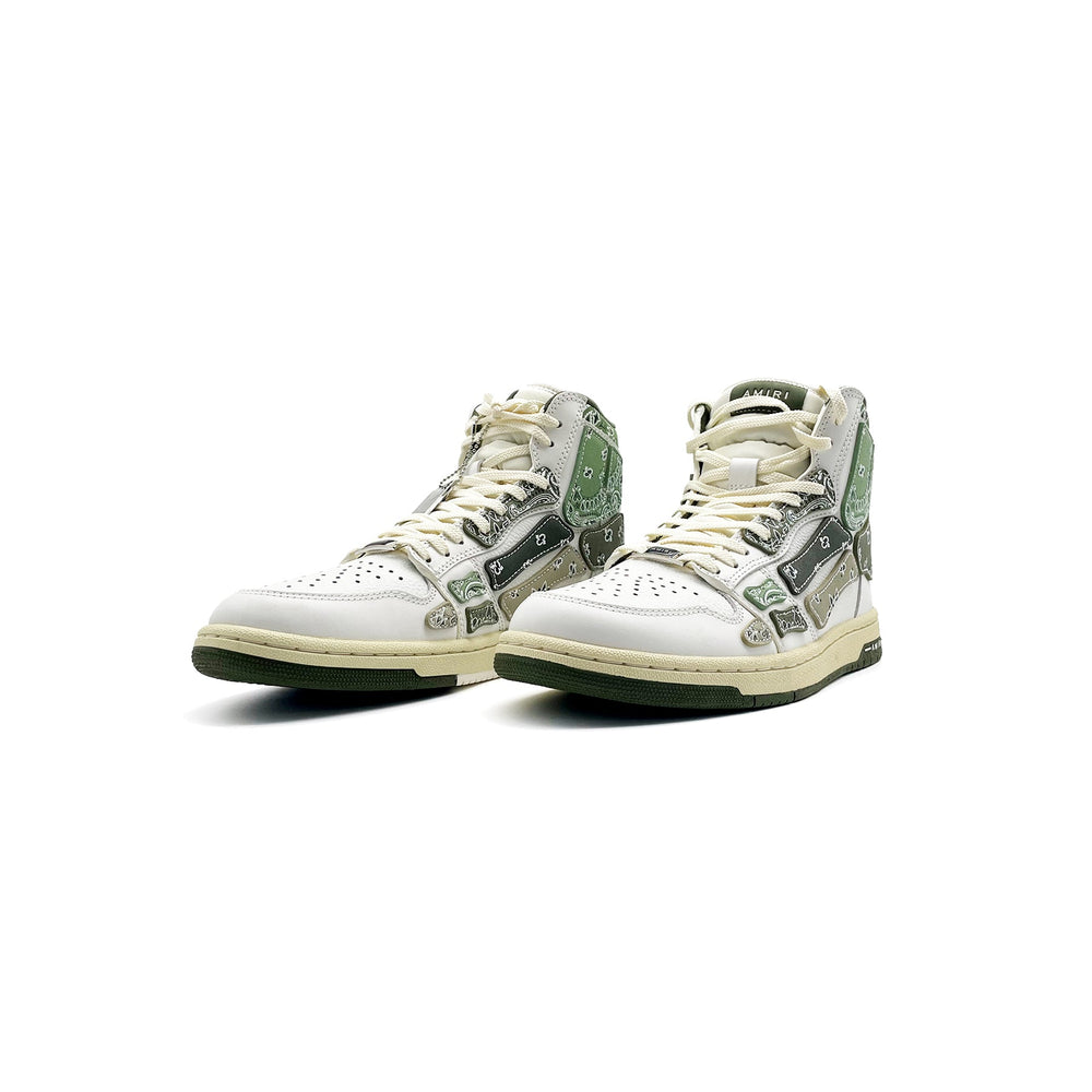 AMIRI White & Green High - Top Bone Shoes - SHENGLI ROAD MARKET