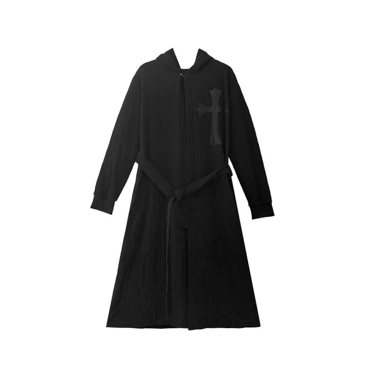 Chrome Hearts Leather Horseshoe Patch Hooded Robe Coat
