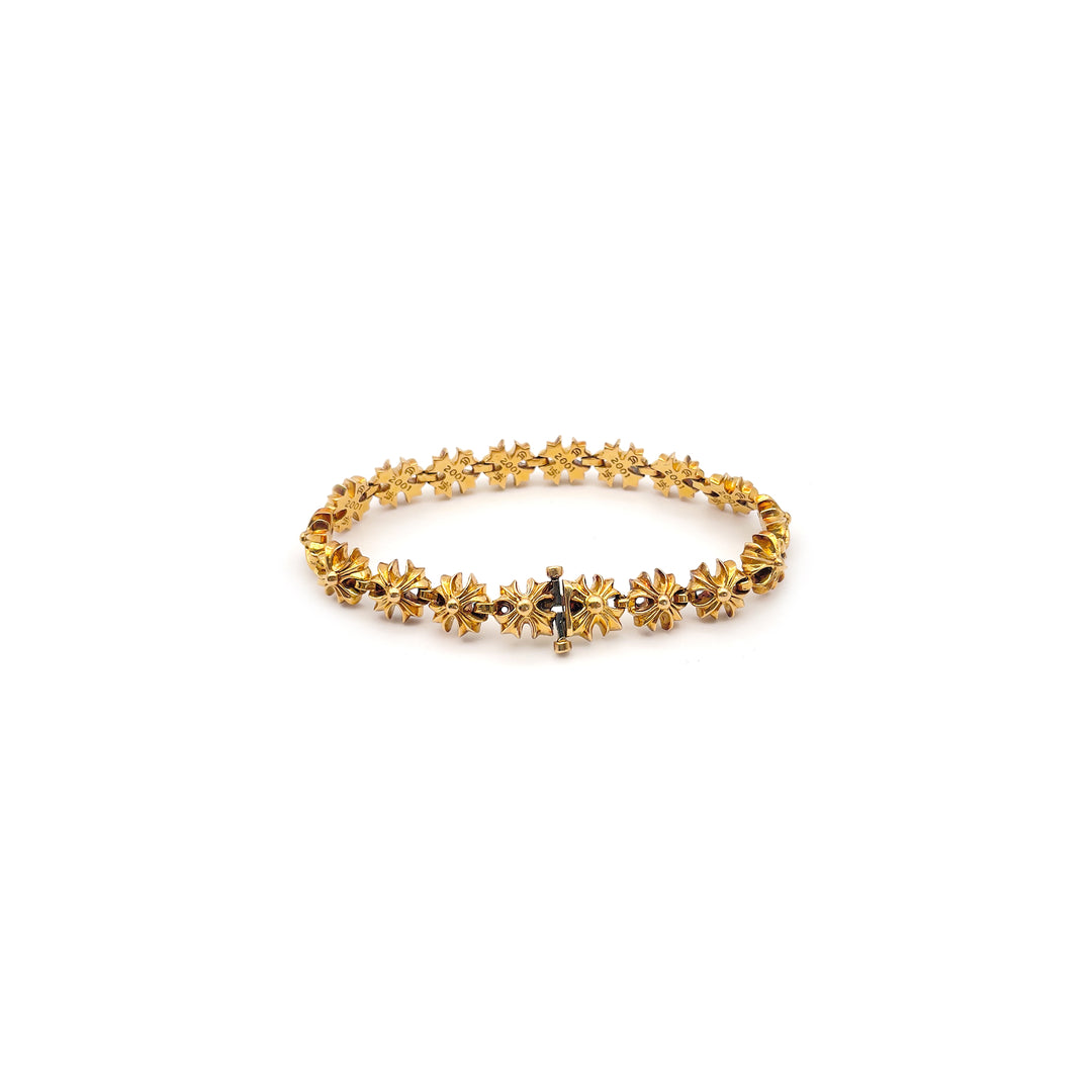 Chrome Hearts 22K Gold Tiny Plus Cross ID Bracelet