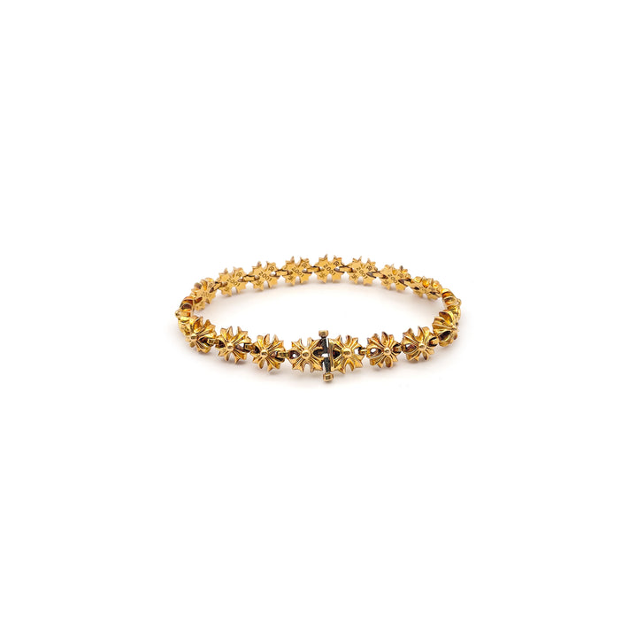 Chrome Hearts 22K Gold Tiny Plus Cross ID Bracelet