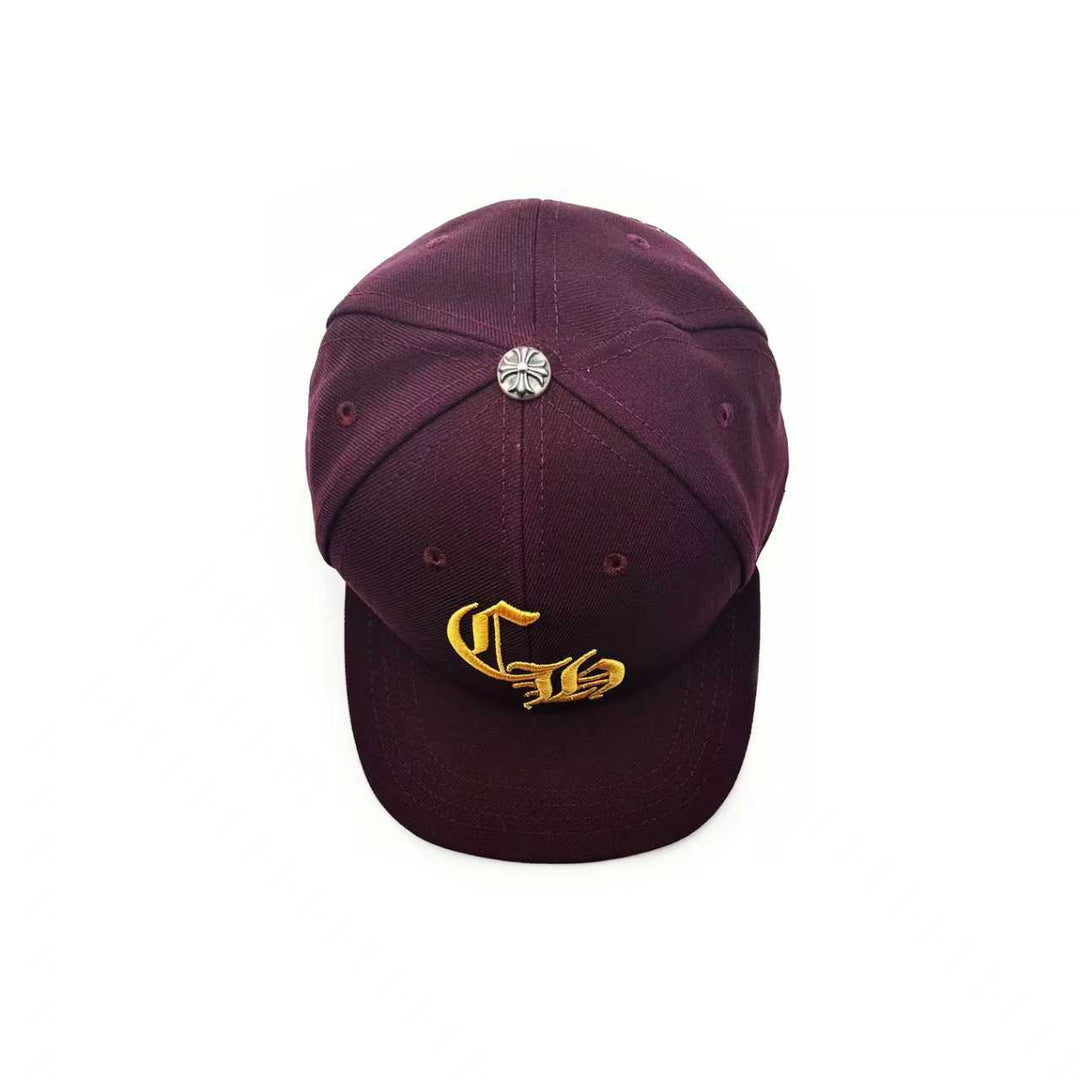 Chrome Hearts Embroidered CH Logo Red Baseball Cap