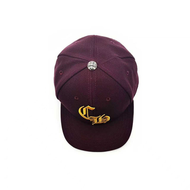 Chrome Hearts Embroidered CH Logo Red Baseball Cap
