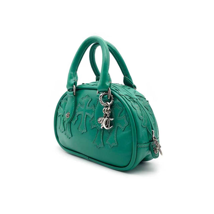 Chrome Hearts Leather Cross Patch Green Mini Gym Bag