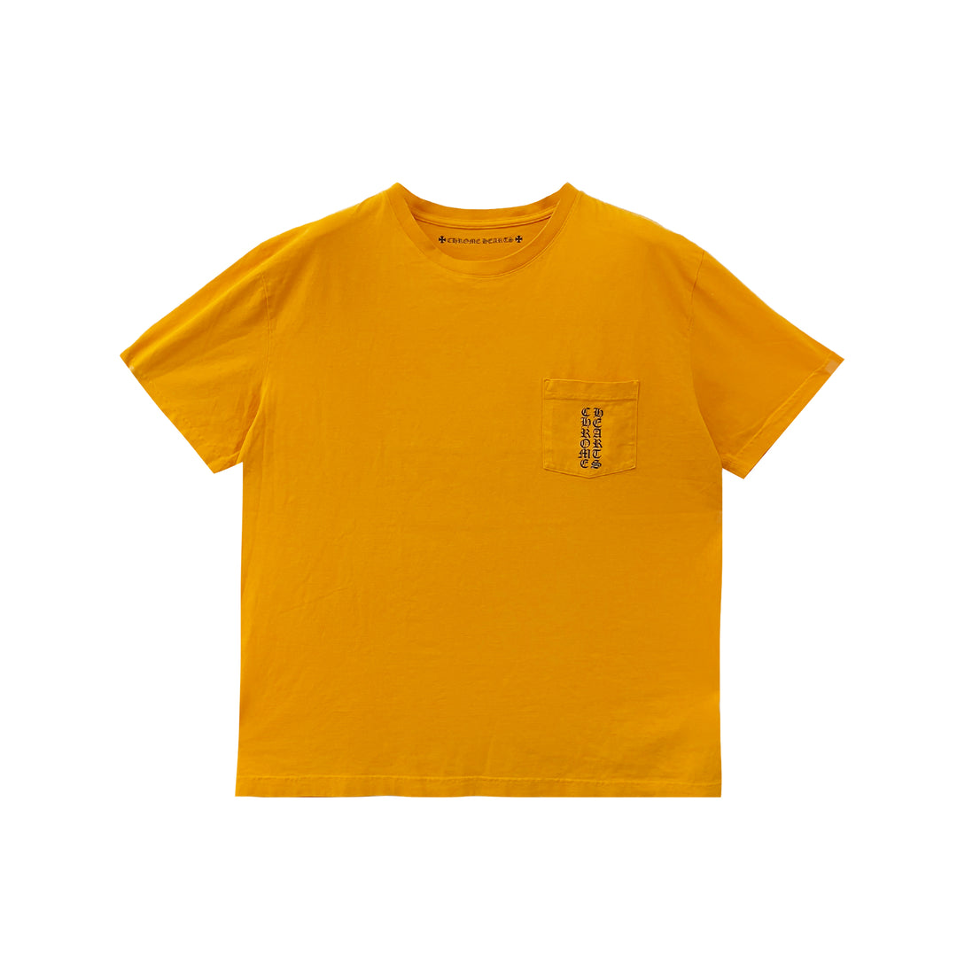 Chrome Hearts Matty Boy Script Yellow Short Sleeve Tee
