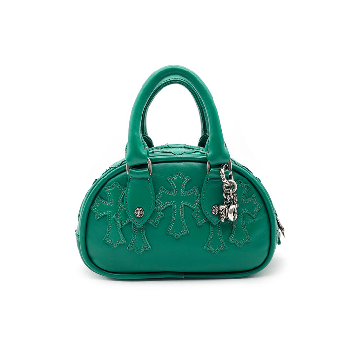 Chrome Hearts Leather Cross Patch Green Mini Gym Bag