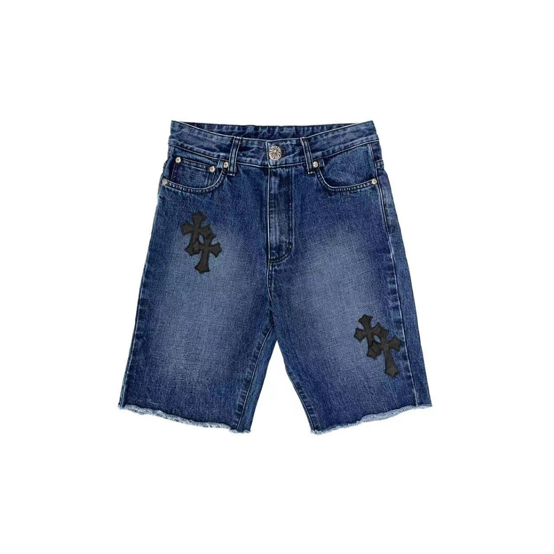 Chrome Hearts Cross Patch Denim Blue Shorts