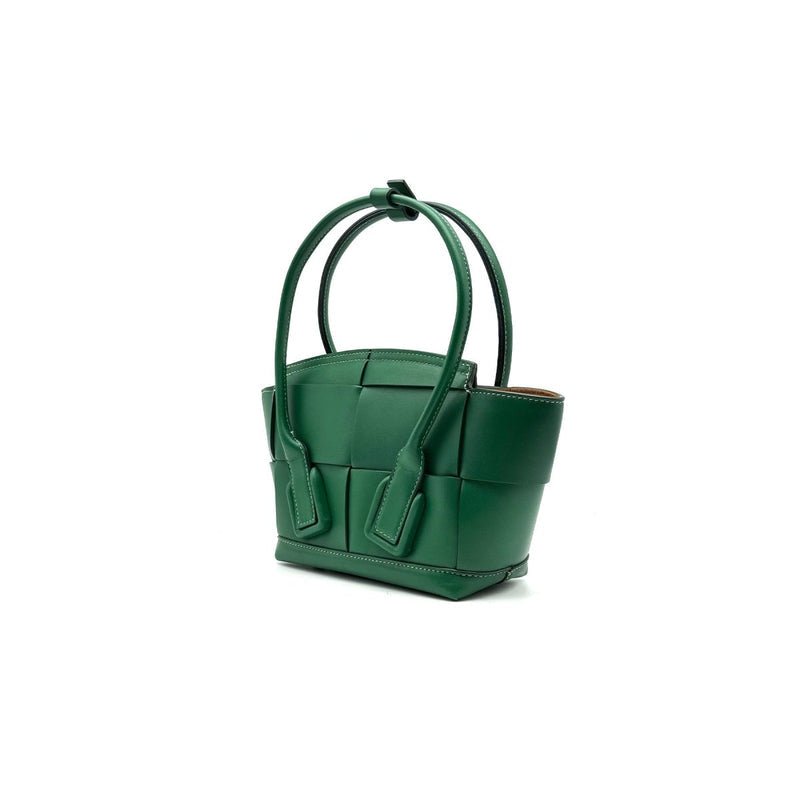 Bottega Veneta Arco Green Leather Handbag - SHENGLI ROAD MARKET