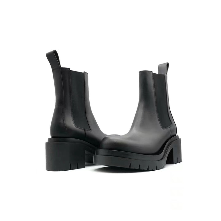 Bottega Veneta BV Bottes Chelsea Lug Leather Boots - SHENGLI ROAD MARKET