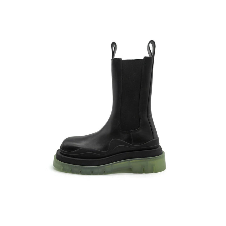 Bottega Veneta BV Bottes Chelsea Tire Leather Boots - SHENGLI ROAD MARKET