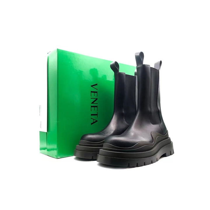 Bottega Veneta BV Bottes Chelsea Tire Leather Boots - SHENGLI ROAD MARKET