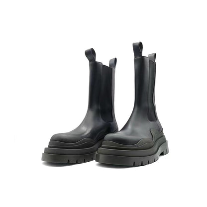 Bottega Veneta BV Bottes Chelsea Tire Leather Boots - SHENGLI ROAD MARKET