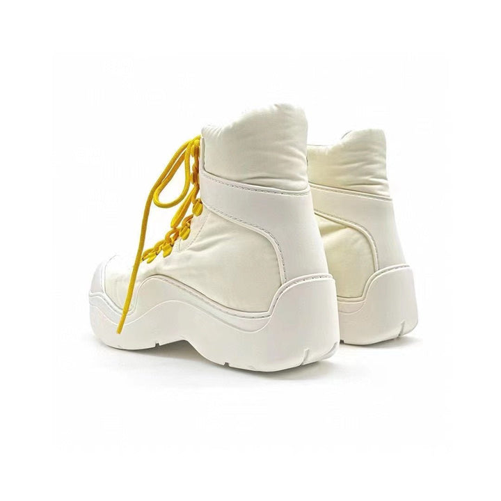 Bottega Veneta BV Cream & Yellow Puddle Bomber Boots - SHENGLI ROAD MARKET