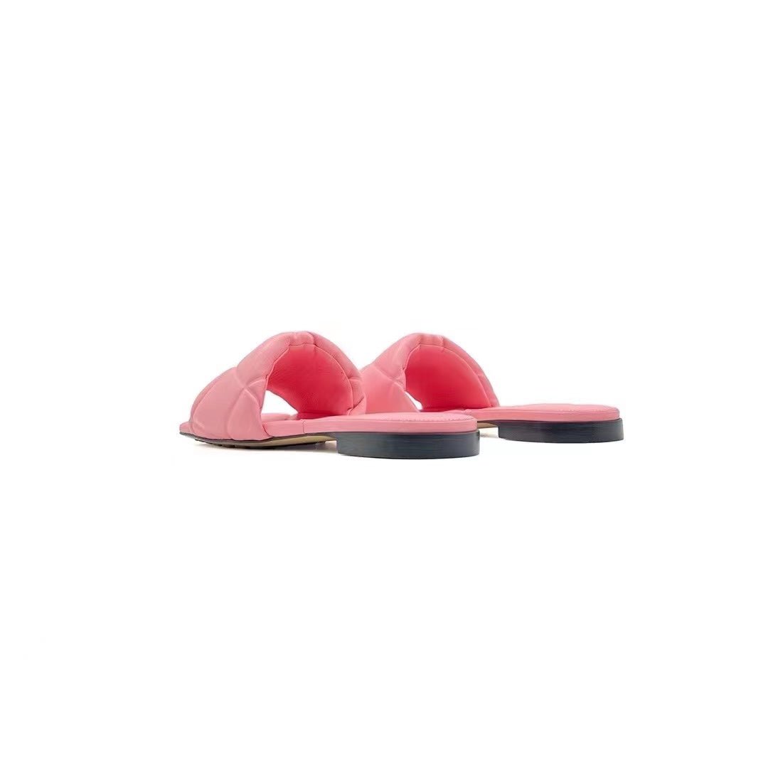 Bottega Veneta BV Pink Lido Flat Sandal - SHENGLI ROAD MARKET