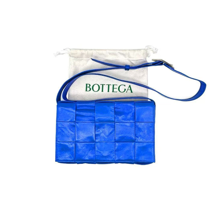 Bottega Veneta Intrecciato Cassette Blue Crossbody Bag - SHENGLI ROAD MARKET